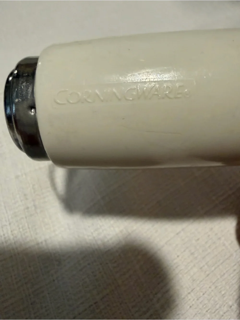 Vintage Corningware White Handle Stainless Steel Slotted ServingSpoon kitchen - Picture 6 of 7